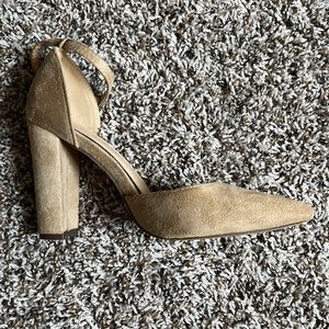 Cream suede heels
